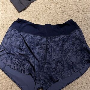 Athleta Navy Swirl Pattern Athletic Shorts